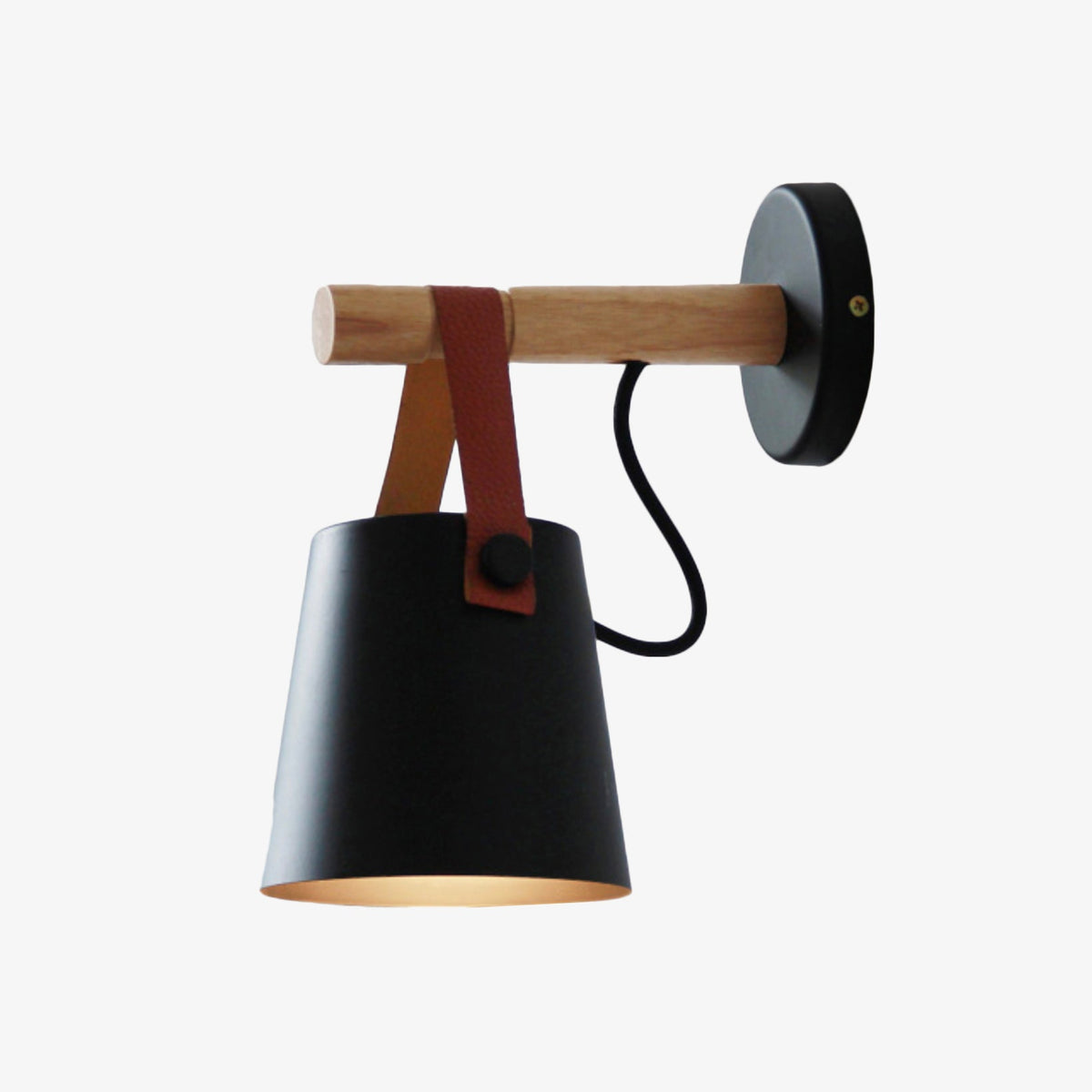 Applique Murale LED Bois avec Abat-jour Suspendu