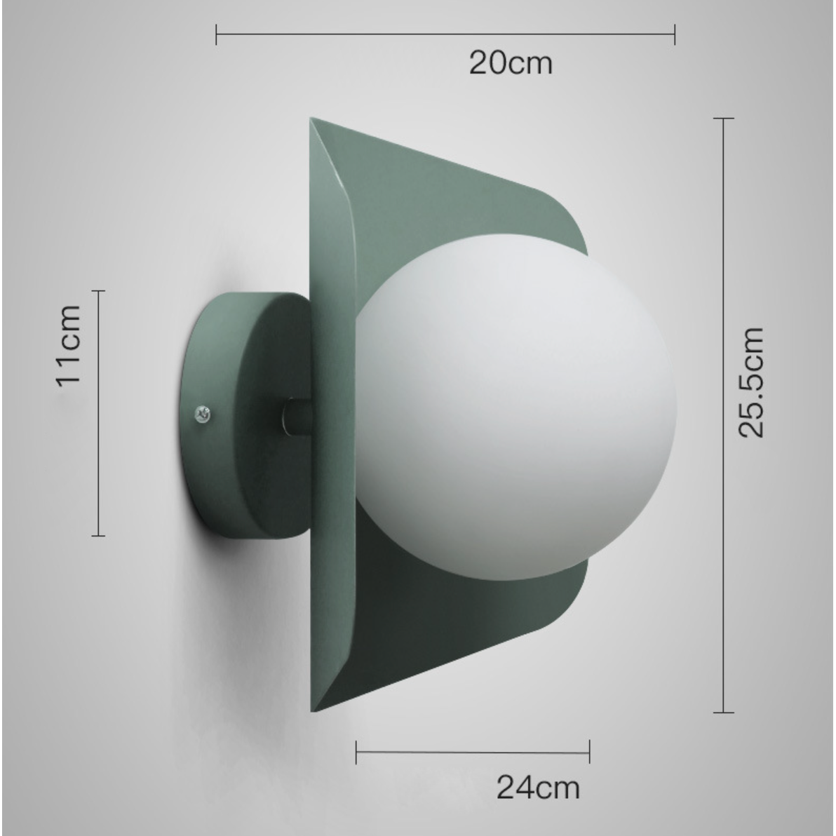 Applique Murale LED Minimaliste avec Boule Blanche Colorée