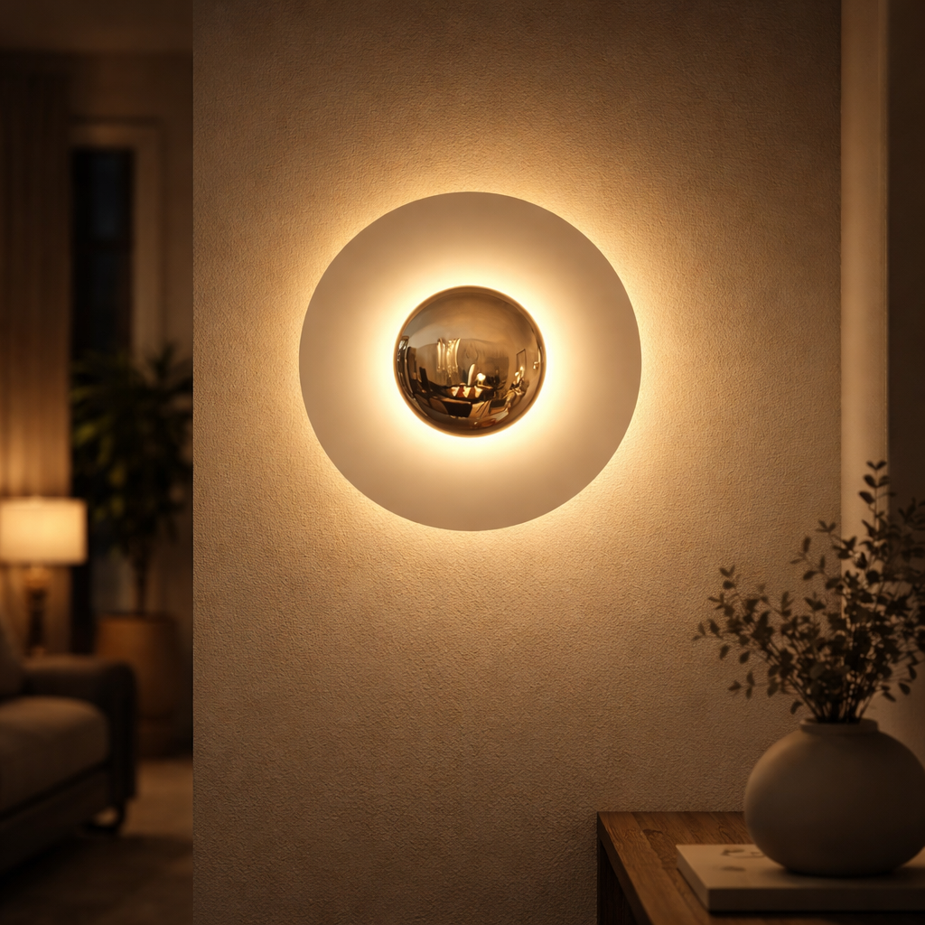 Applique Murale LED Disque en Métal Coloré Design Moderne