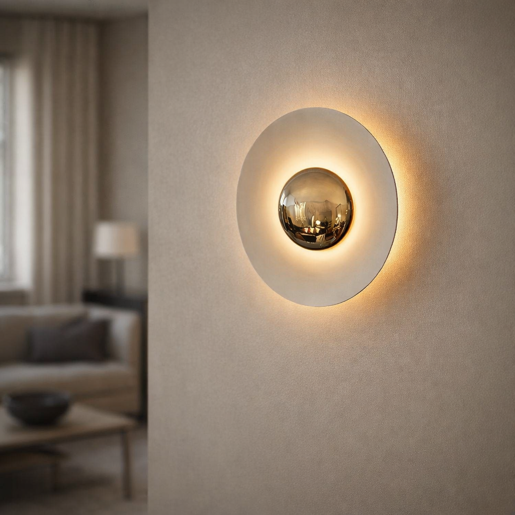 Applique Murale LED Disque en Métal Coloré Design Moderne