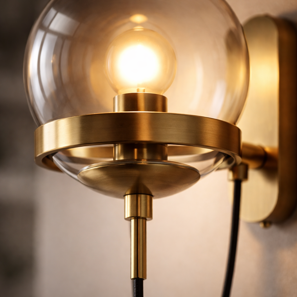 Applique Murale LED Métal avec Boule en Verre Design