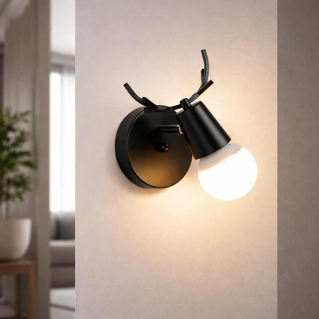 Applique Murale LED Cerf en Bois Design Original