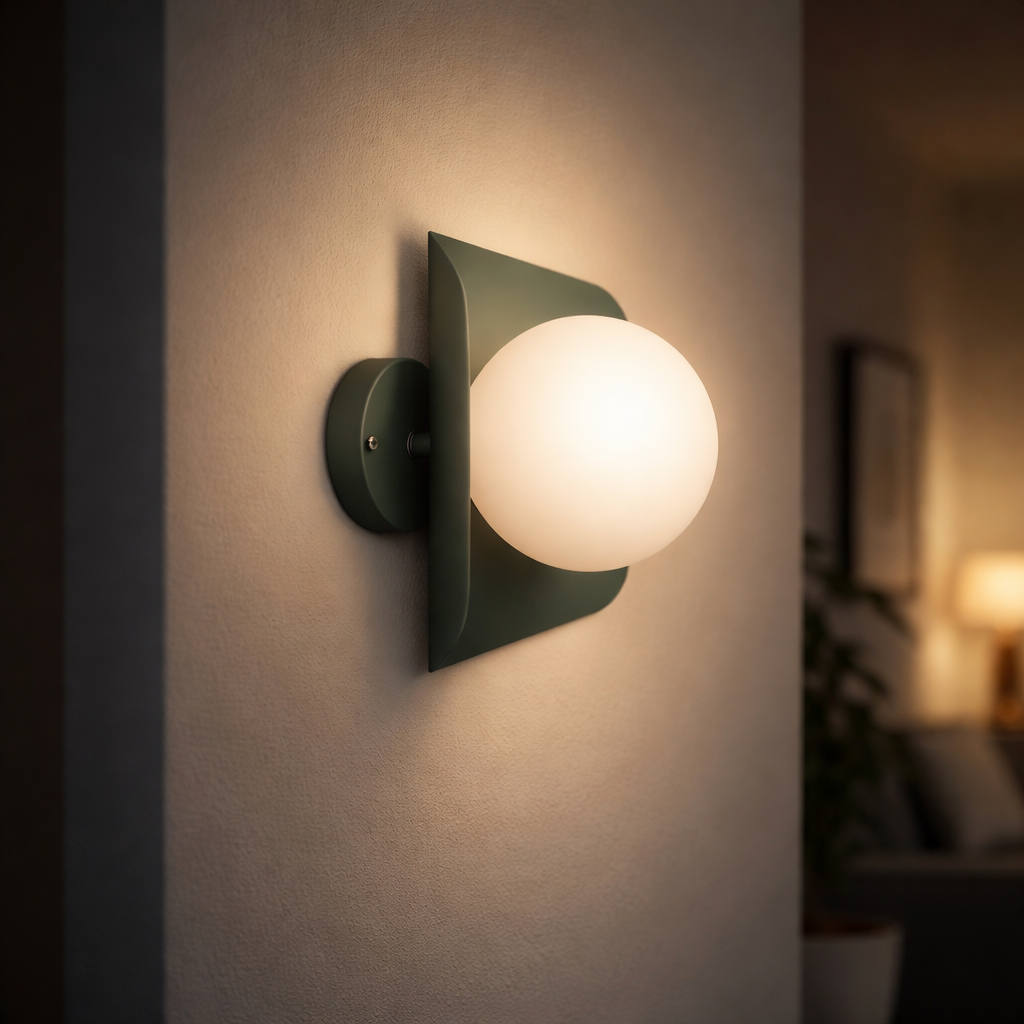 Applique Murale LED Minimaliste avec Boule Blanche Colorée