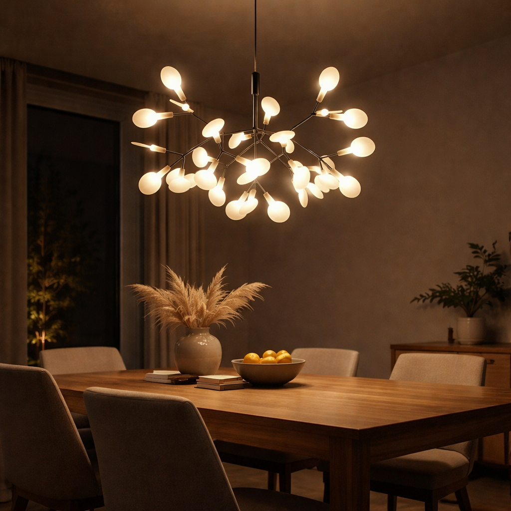 Suspension LED Design Arbre Moderne Cuivré ou Noir