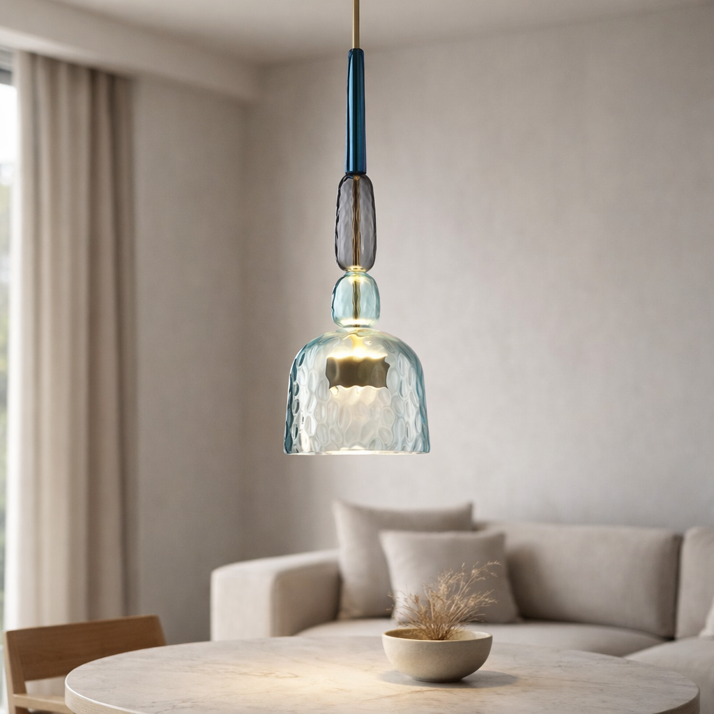 Suspension LED en Verre Coloré Design Moderne