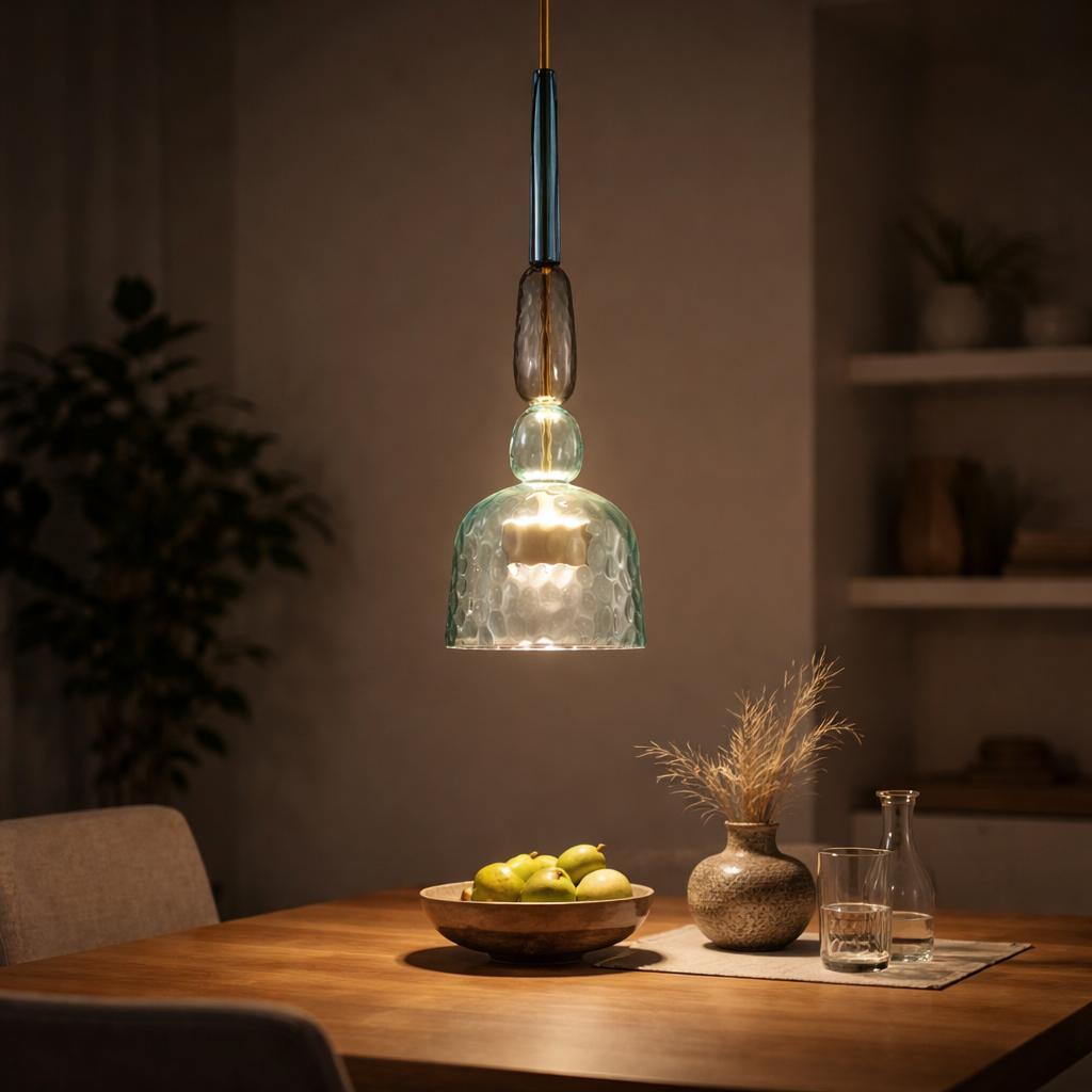 Suspension LED en Verre Coloré Design Moderne