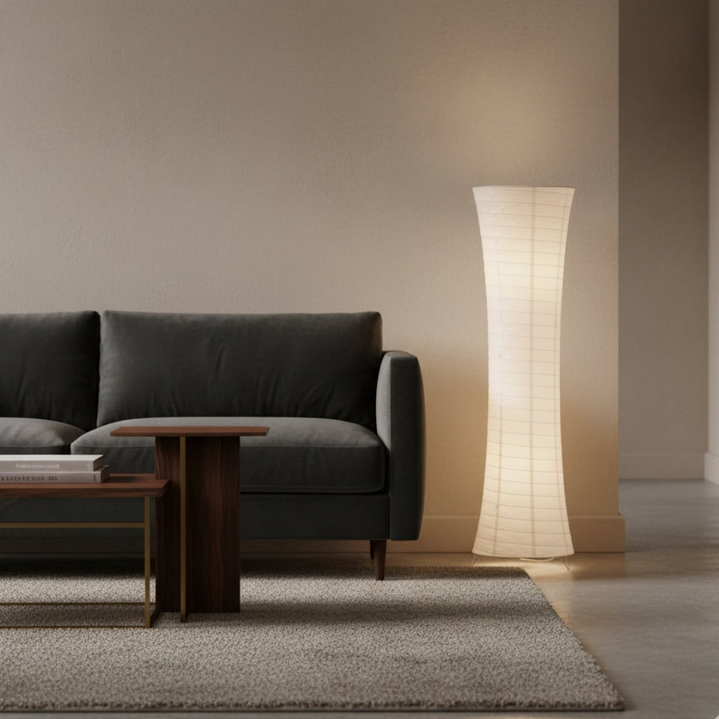 Lampe Sur Pied En Papier De Riz