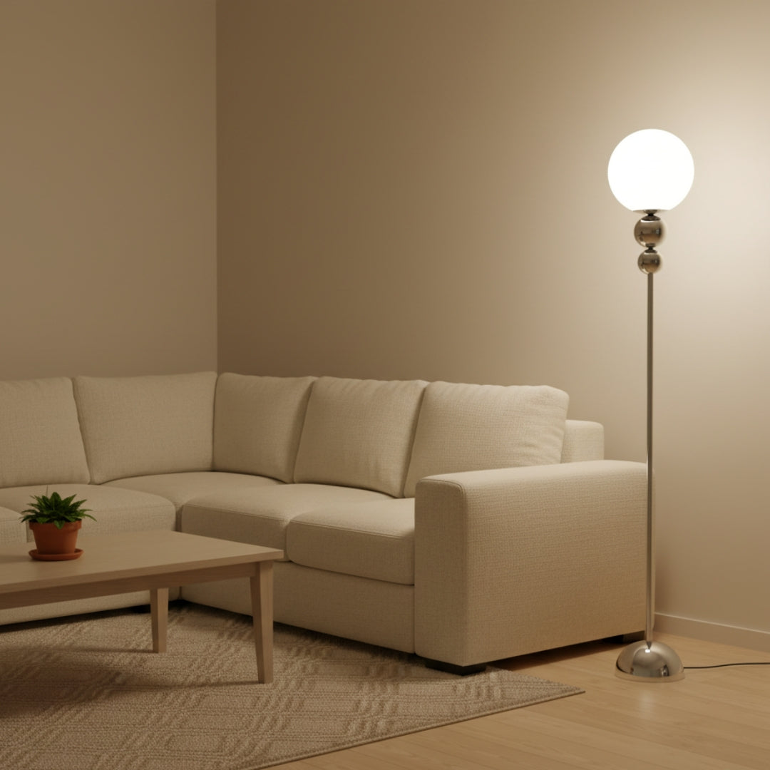 Lampe Sur Pied Globe En Verre
