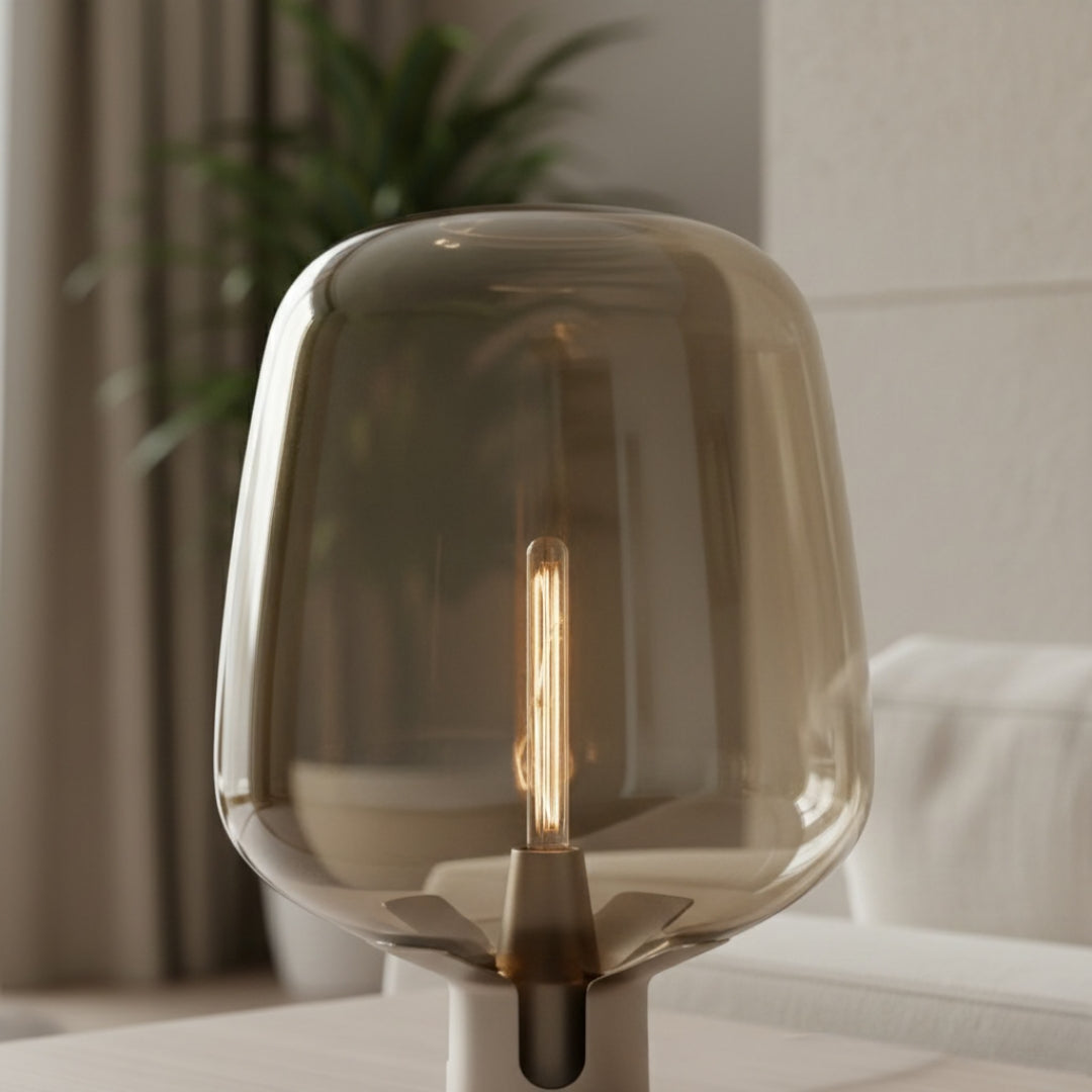 Lampe De Chevet Ancienne En Verre