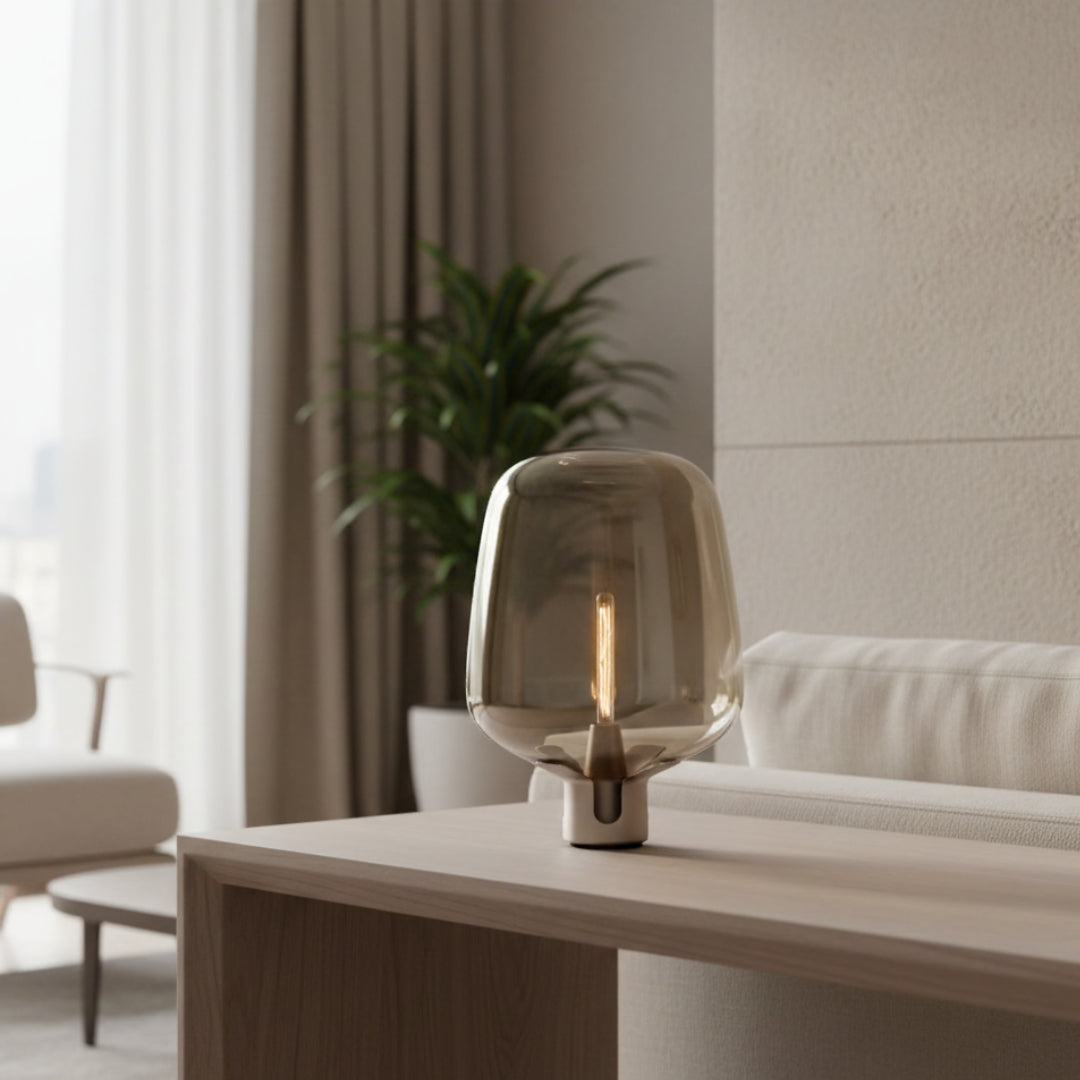 Lampe De Chevet Ancienne En Verre