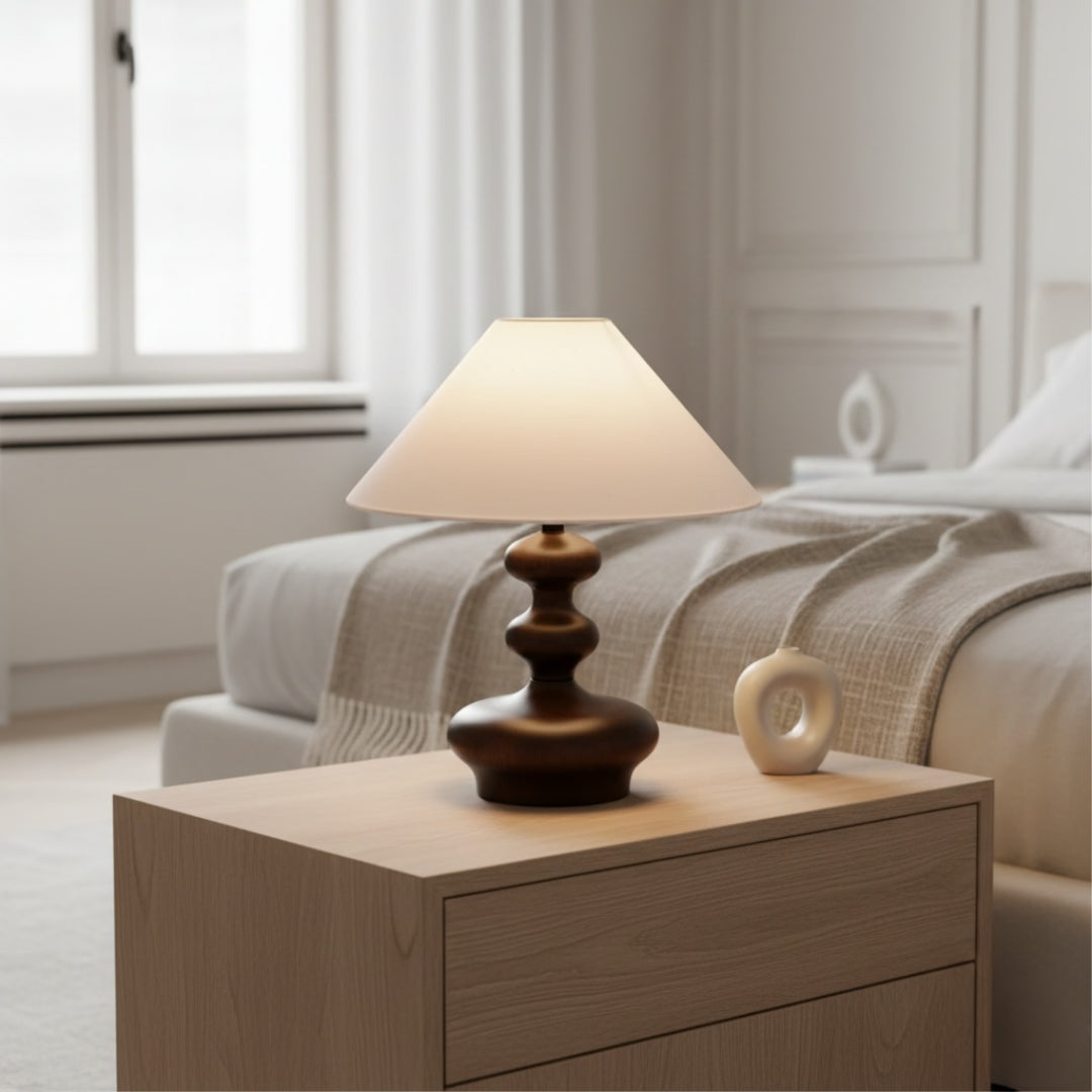 Lampe De Chevet Bois Forme Champignon