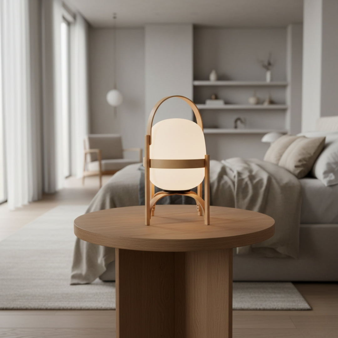 Lampe De Chevet Bois Style Japonais