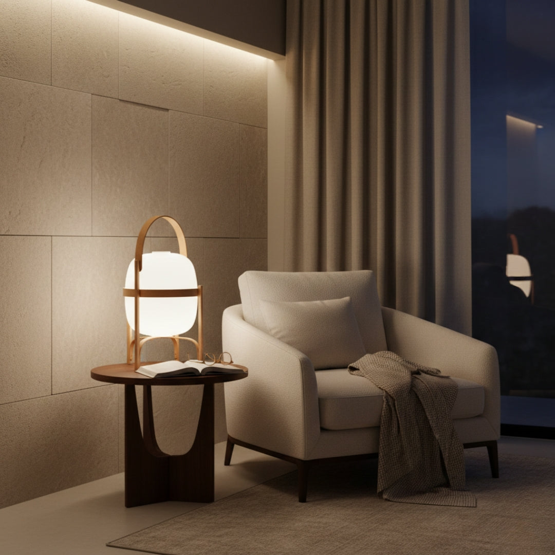 Lampe De Chevet Bois Style Japonais