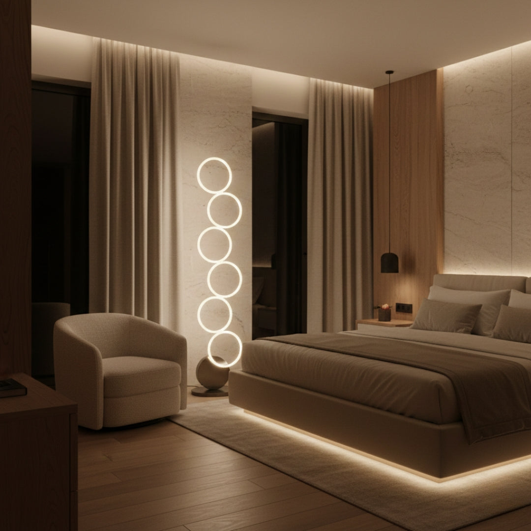 Lampe Sur Pied Cercle Led