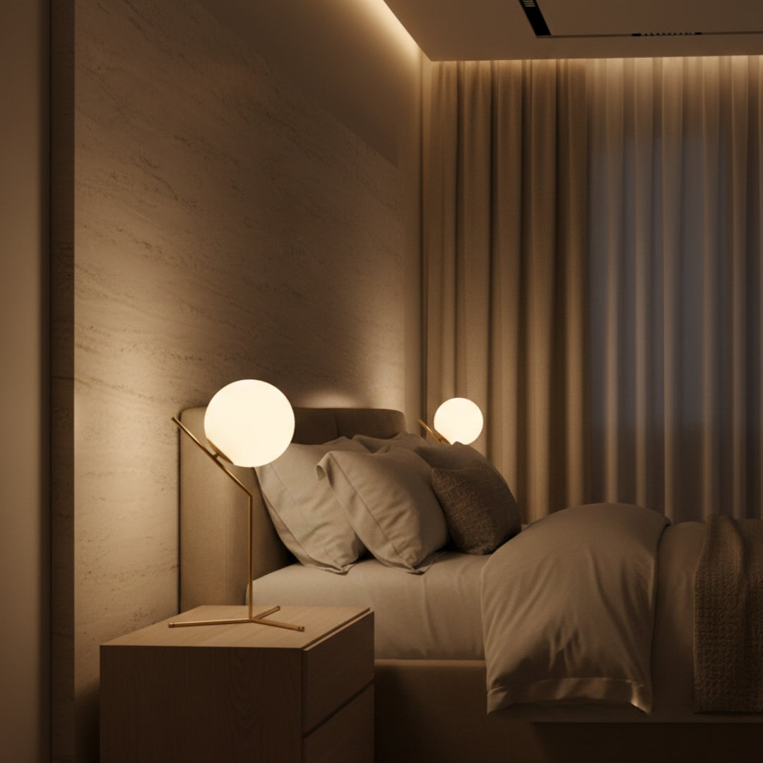Lampe De Chevet Boule Blanche