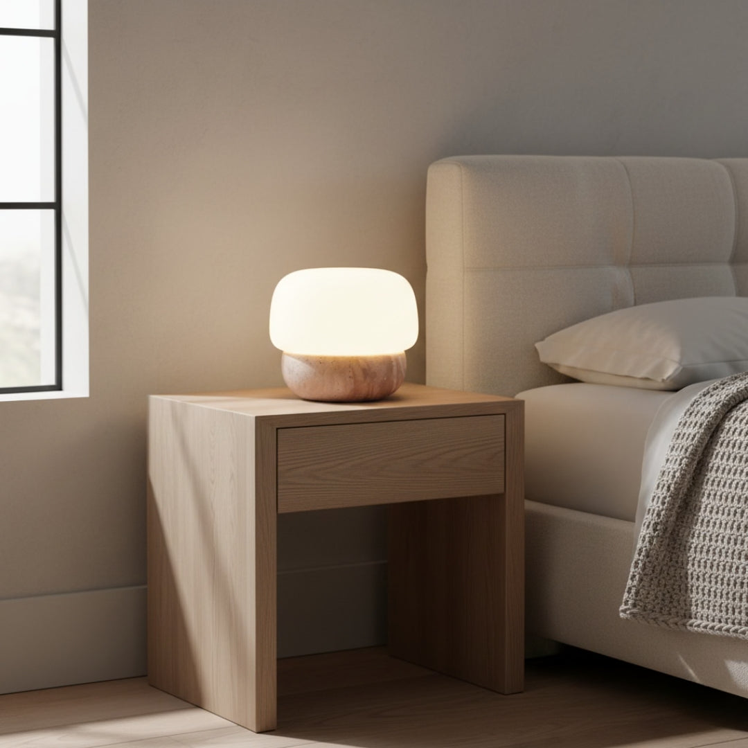 Lampe De Chevet En Travertin