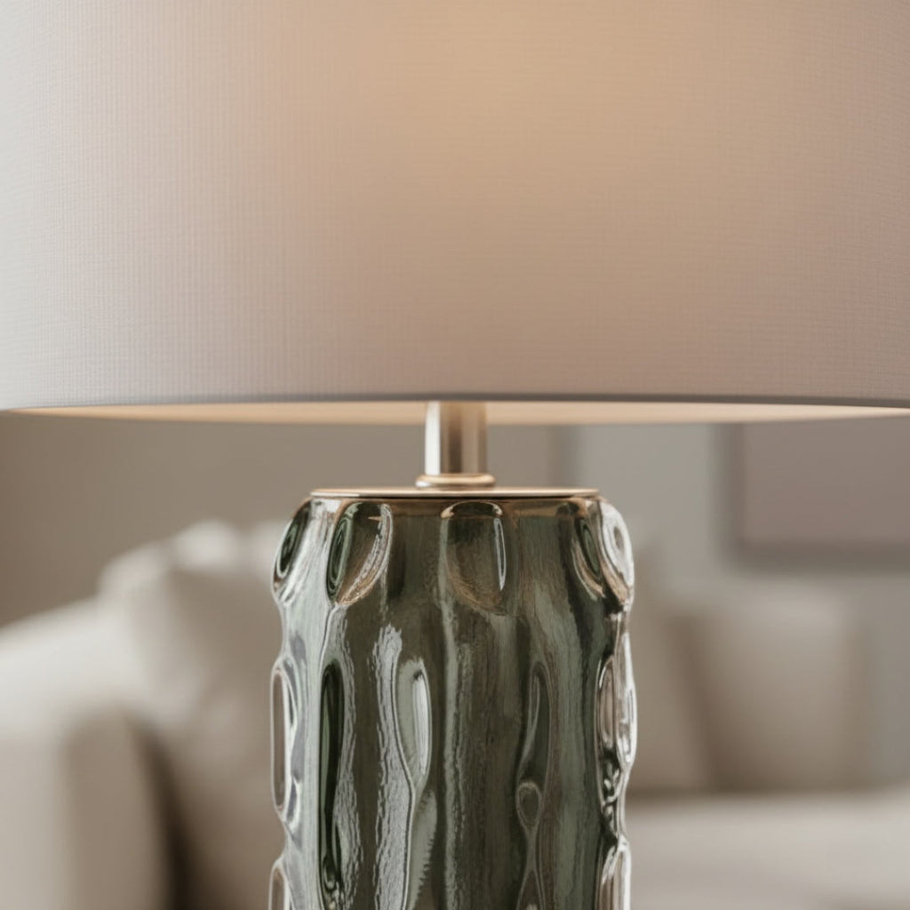 Lampe De Chevet Pied En Verre