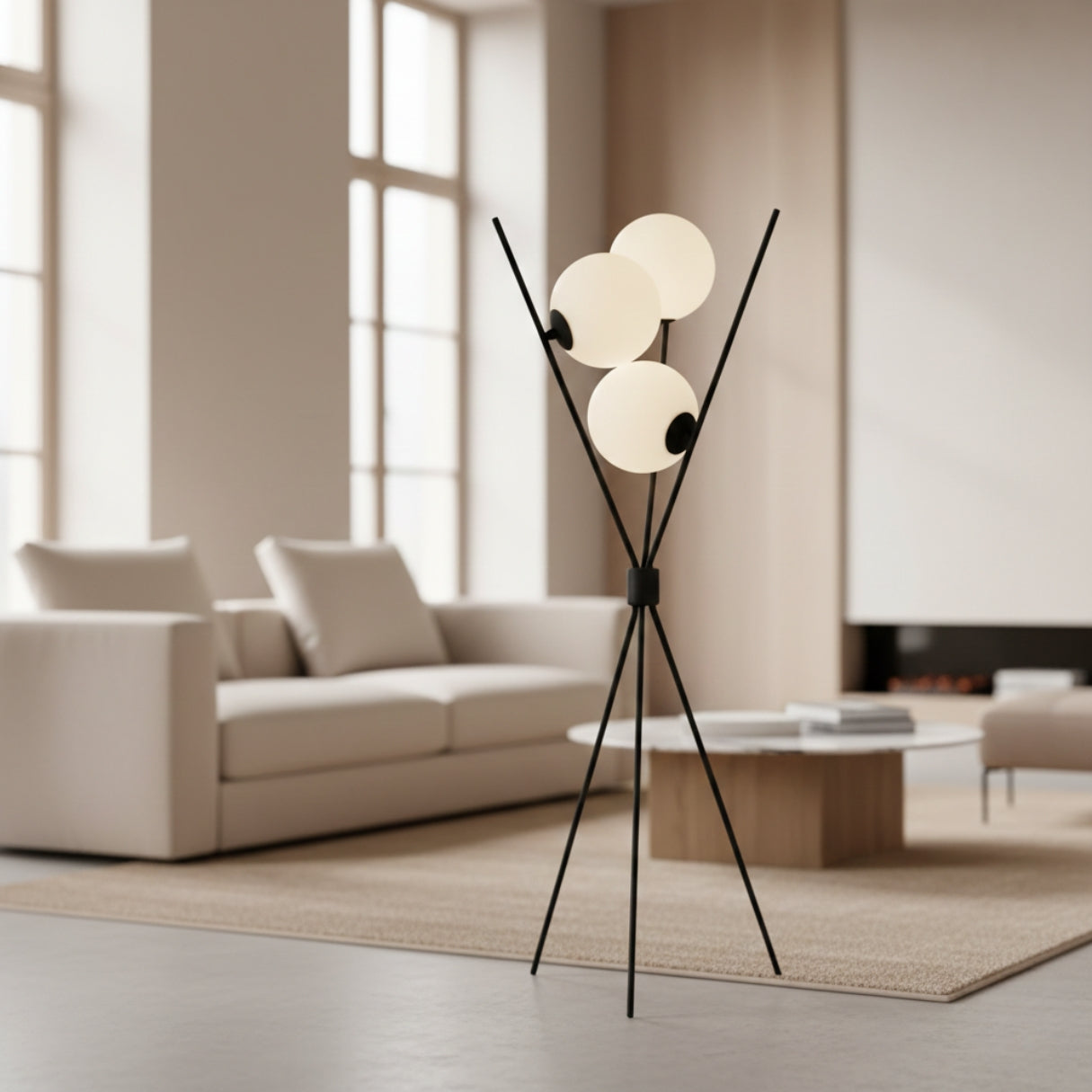 Lampe Sur Pied 3 Globes