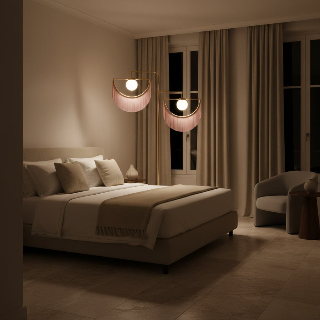 Lampe Sur Pied A Frange