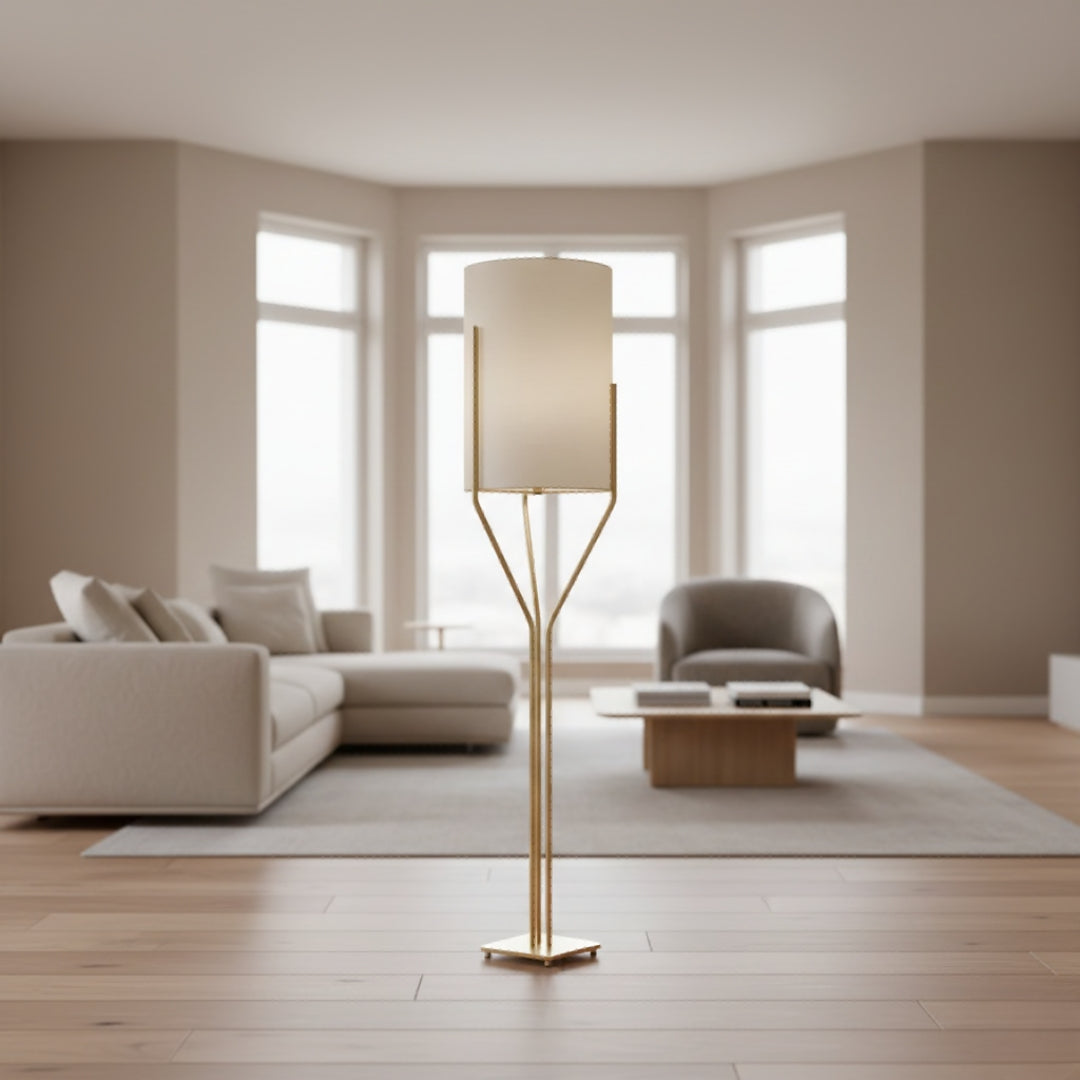 Lampe Sur Pied Abat Jour Cylindrique