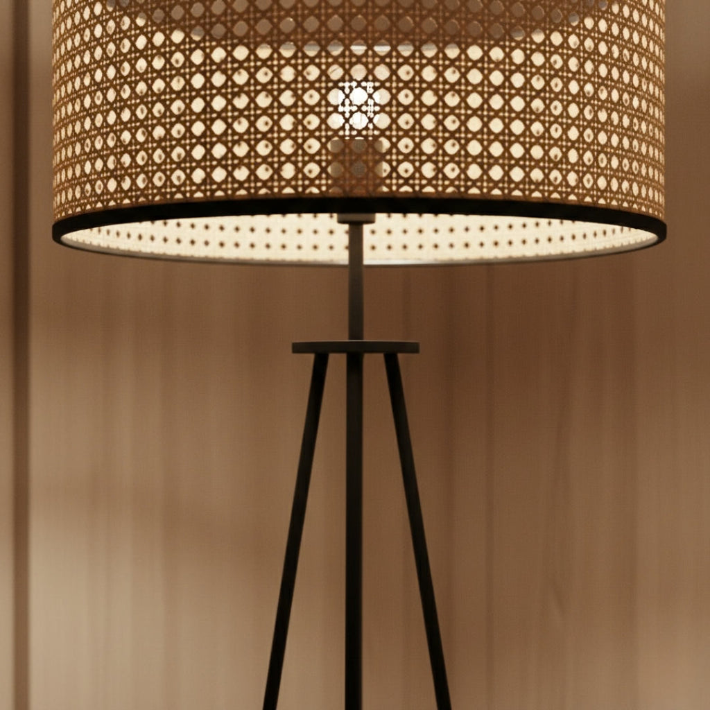 Lampe Sur Pied Abat Jour Rotin