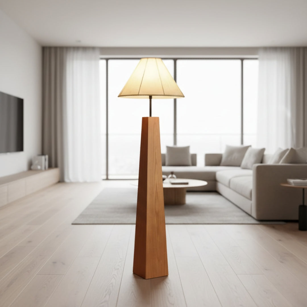 Lampe Sur Pied Blanc Et bois