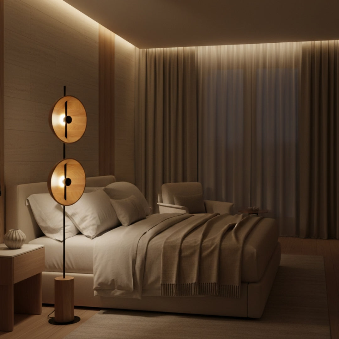 Lampe Sur Pied Bois Et Metal
