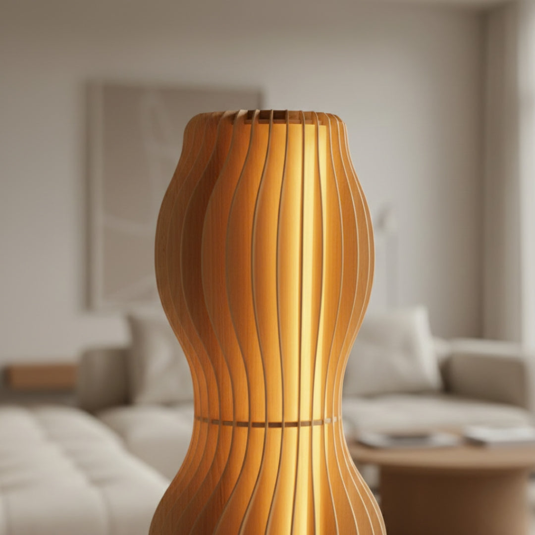 Lampe Sur Pied Bois Vintage