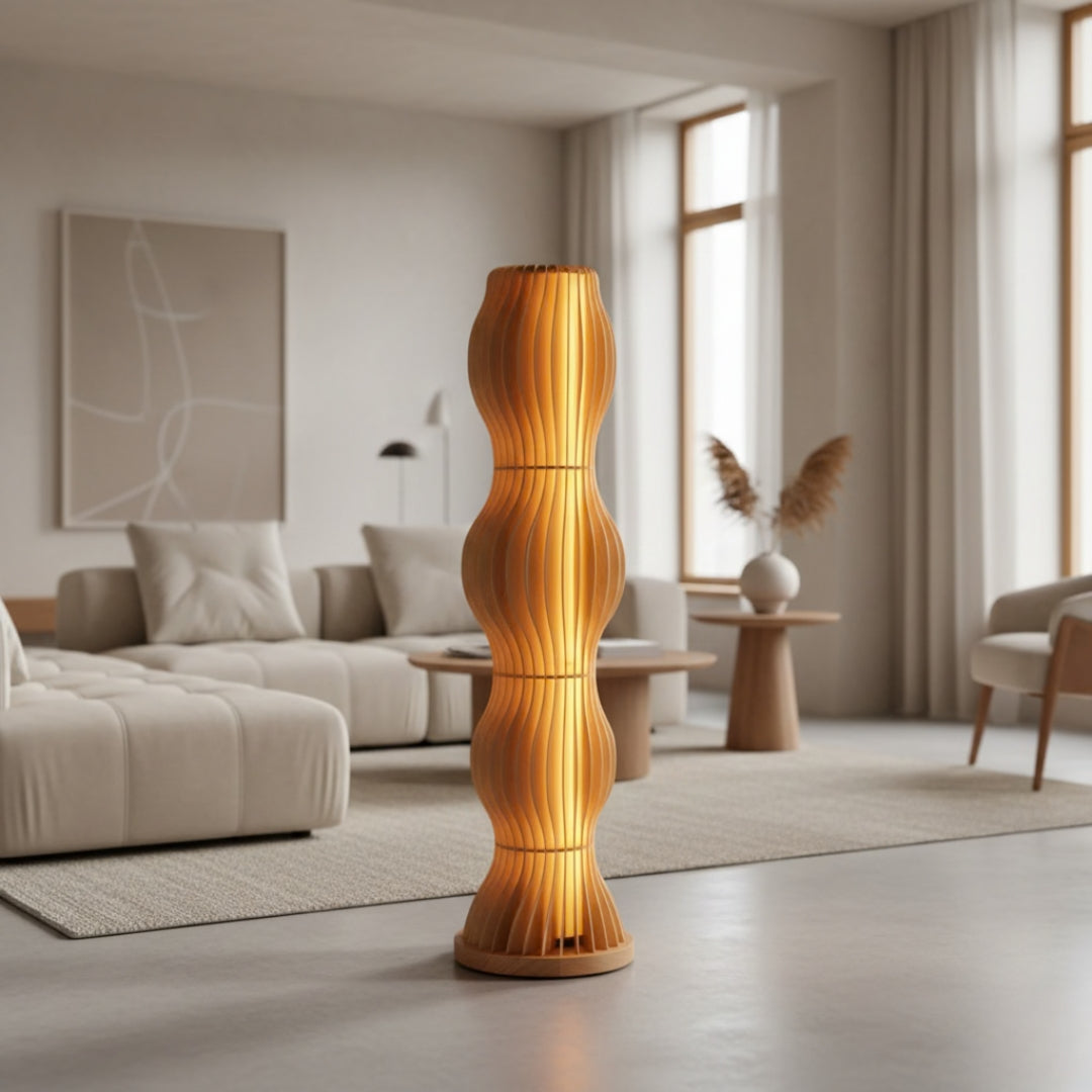 Lampe Sur Pied Bois Vintage