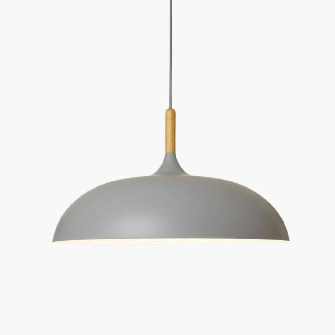 Suspension Aluminium Coloré avec Tige en Bois