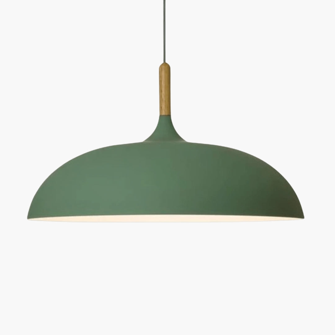 Suspension Aluminium Coloré avec Tige en Bois