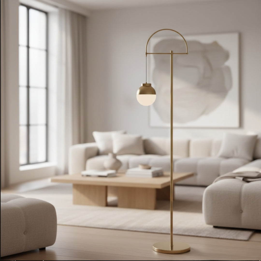 Lampe Sur Pied Doré Classique