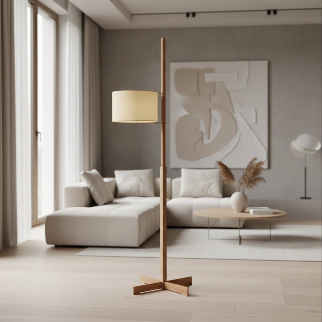 Lampe Sur Pied En Bois Carré