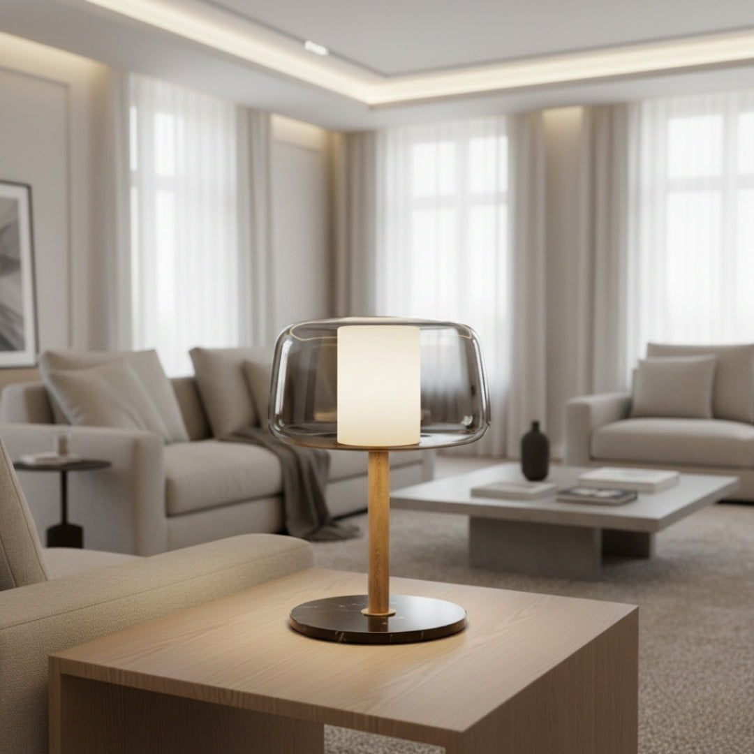 Lampe Sur Pied Verre Fumé