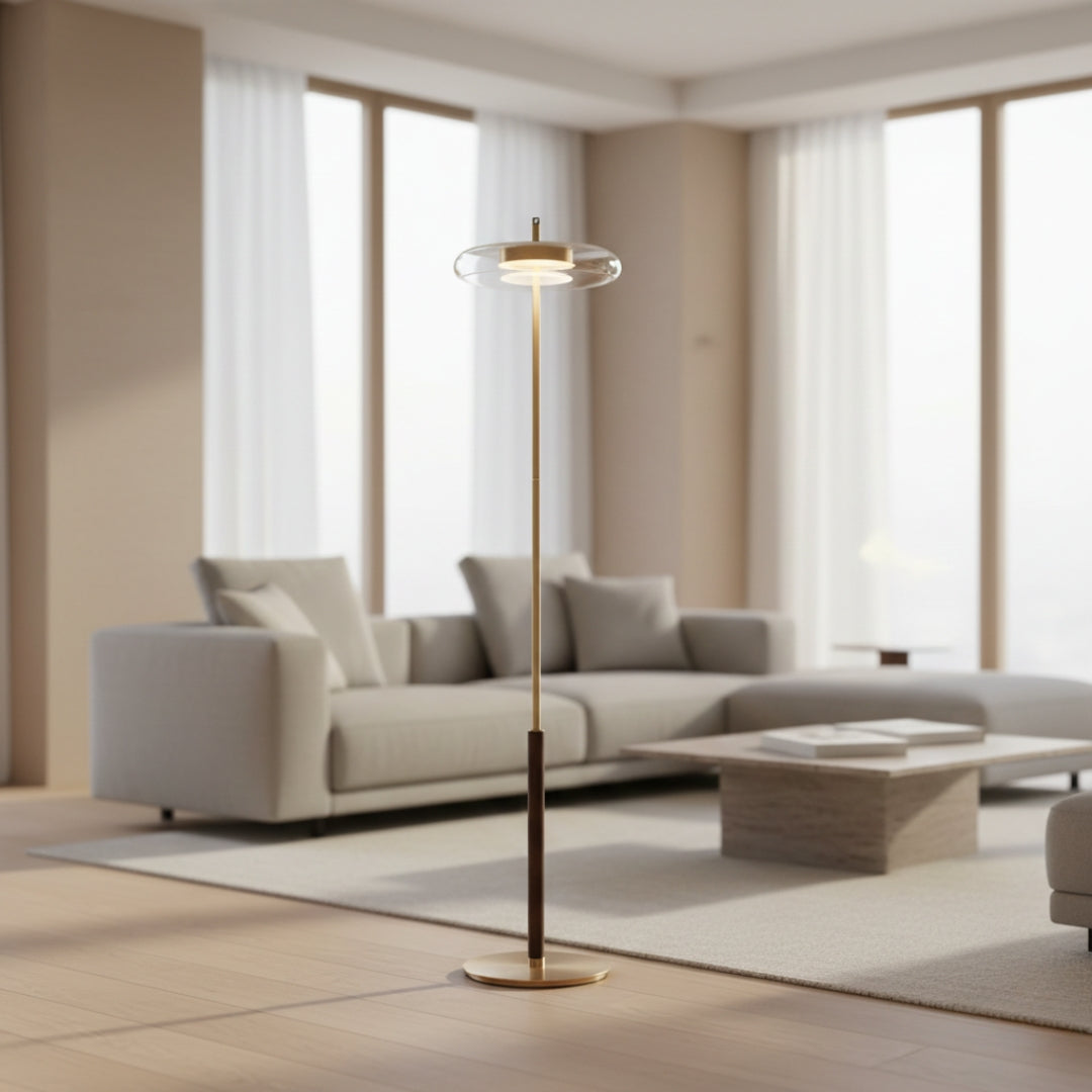 Lampe Sur Pied Vintage Dorée
