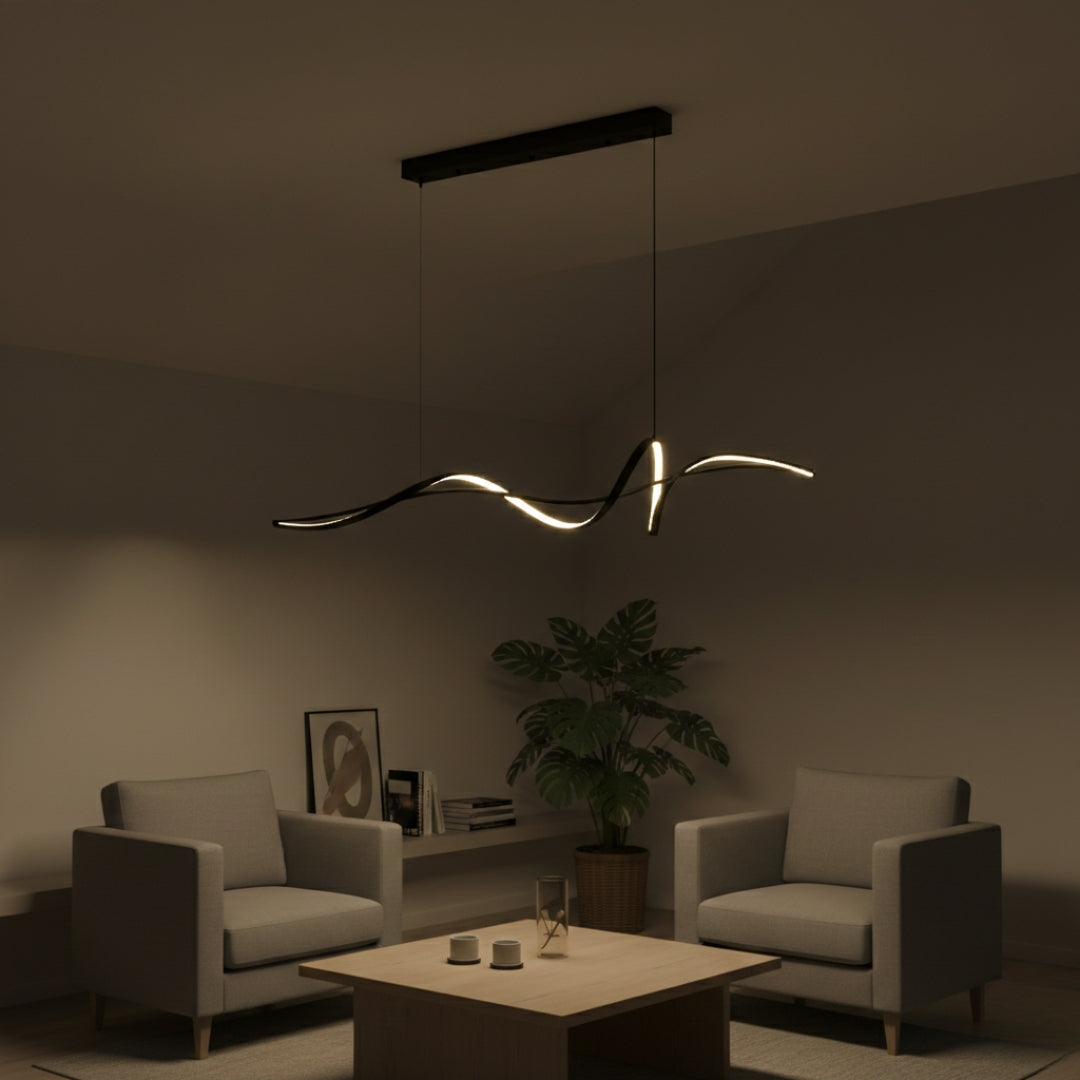 Lustre LED Design en Aluminium – Salle à Manger
