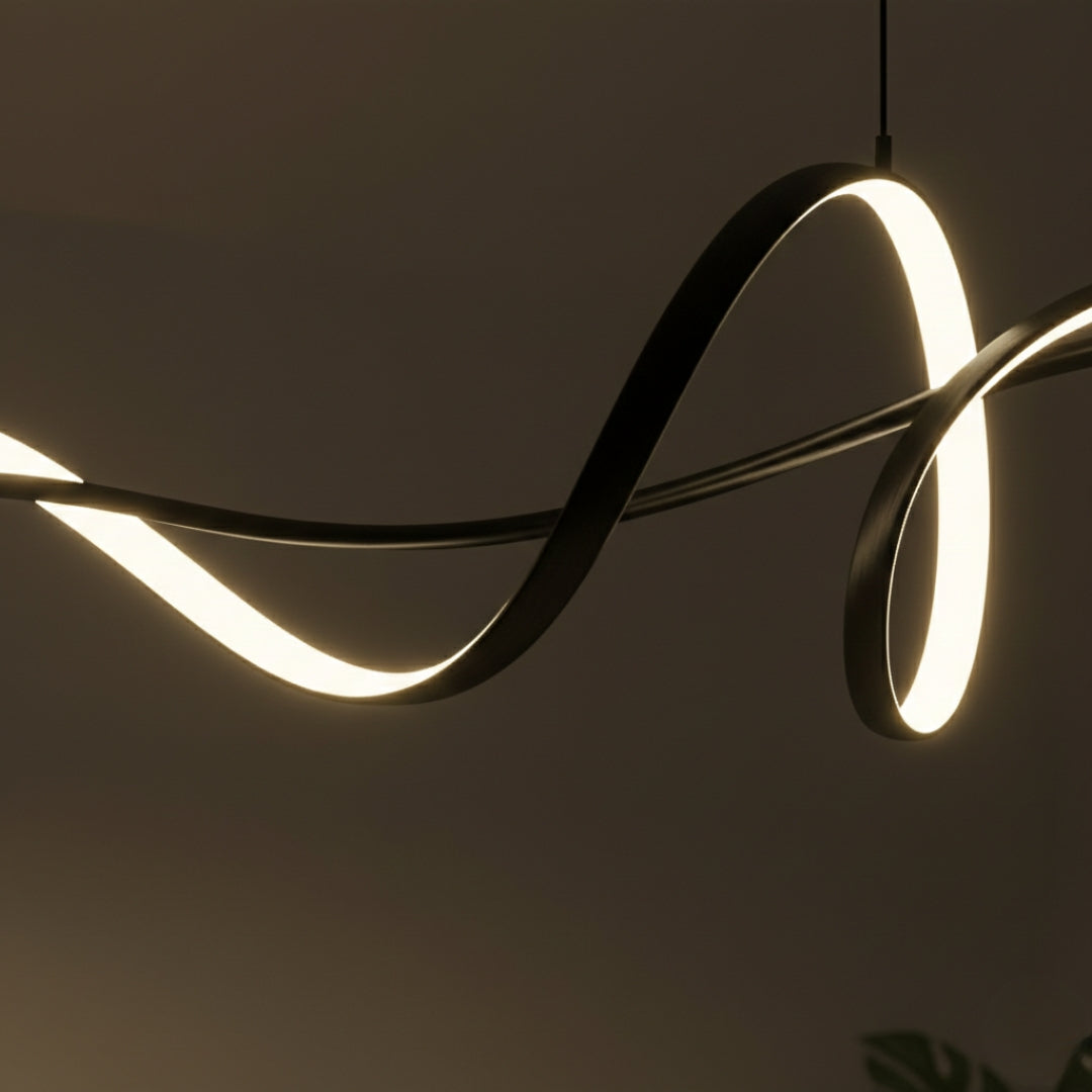 Lustre LED Design en Aluminium – Salle à Manger