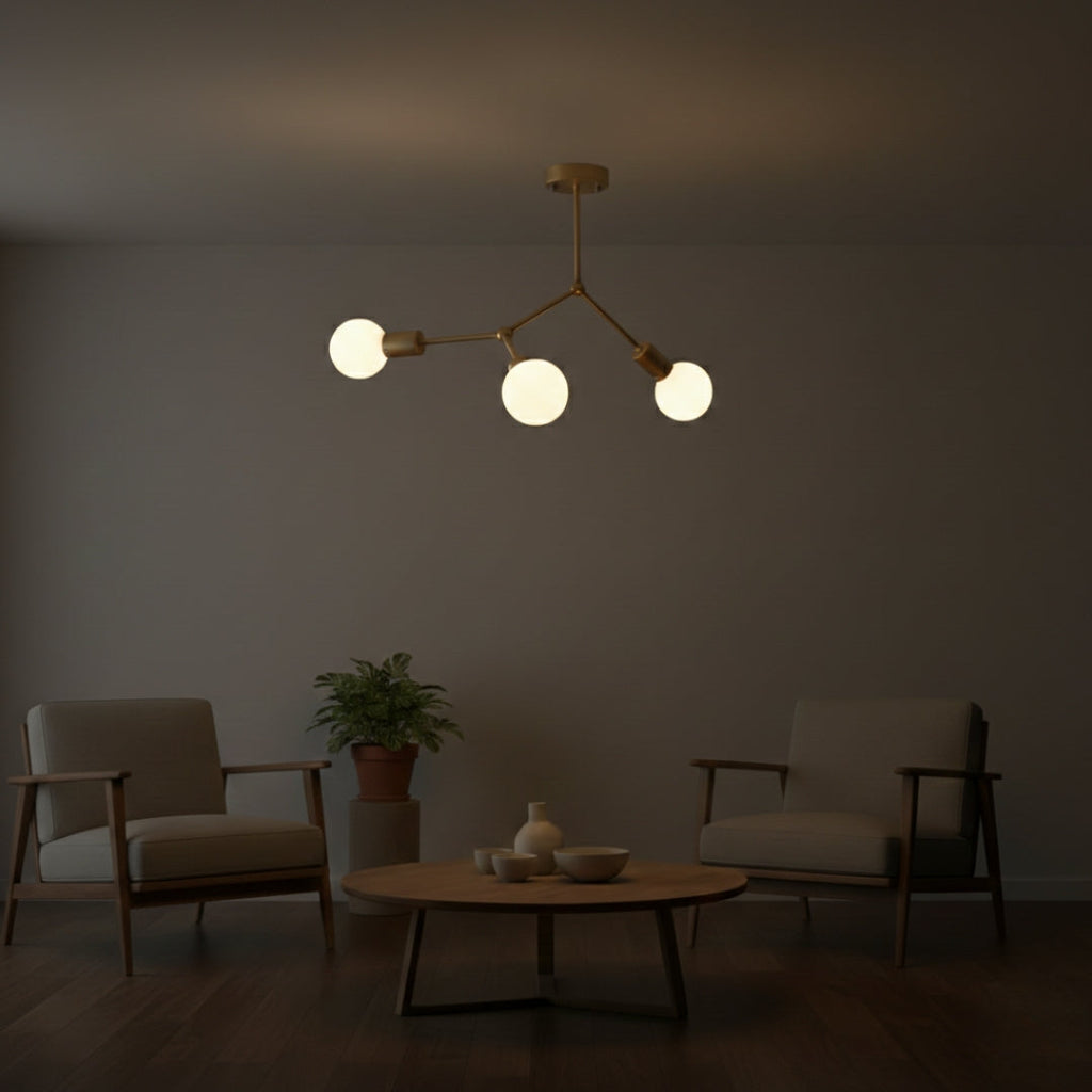 Lustre LED Industriel à Branches Métalliques