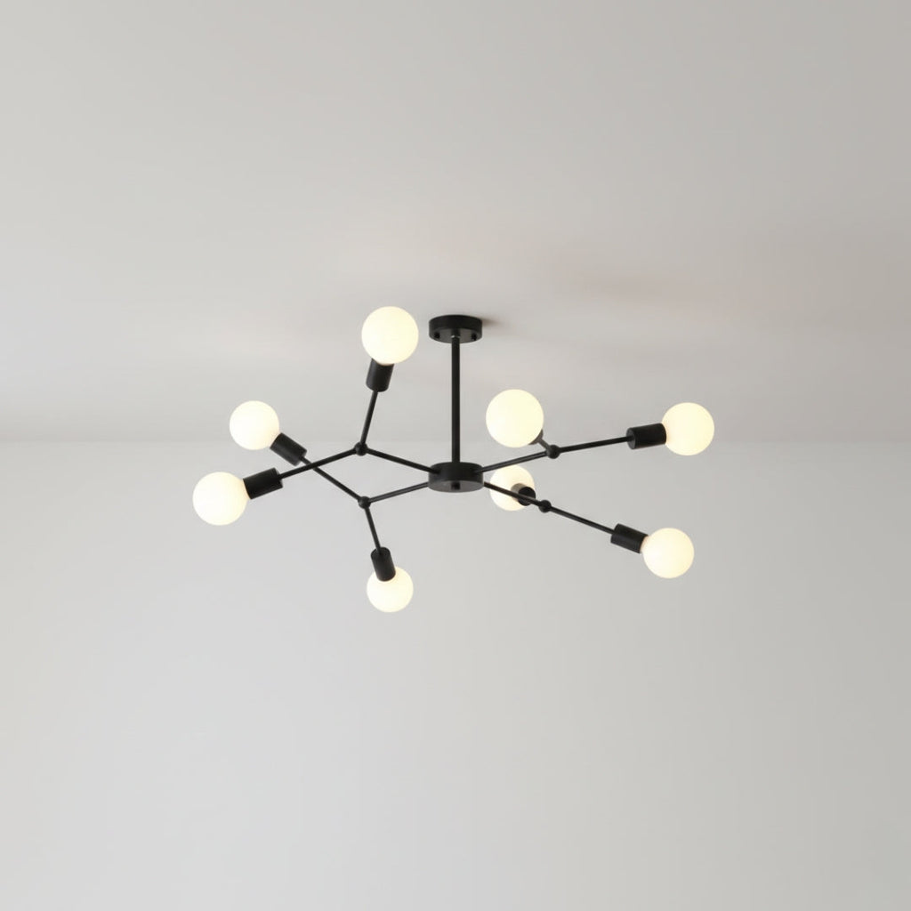 Lustre LED Industriel à Branches Métalliques