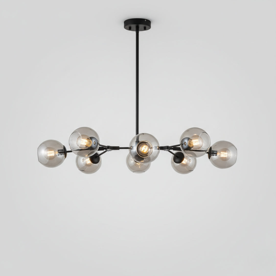Lustre Beans LED en Métal et Verre Bullé