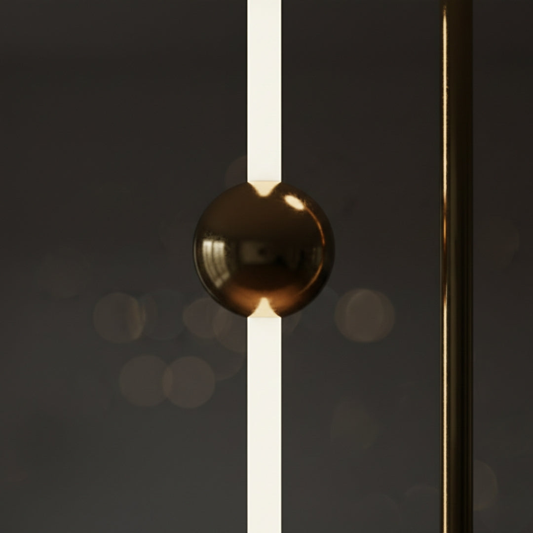 Lustre LED Orion en Tubes Dorés Design