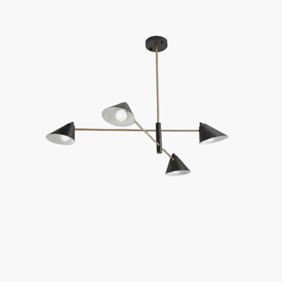 Lustre LED design avec abat-jours triangulaires style Loft