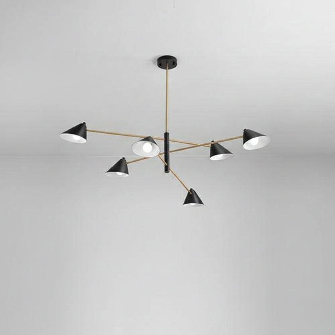 Lustre LED design avec abat-jours triangulaires style Loft