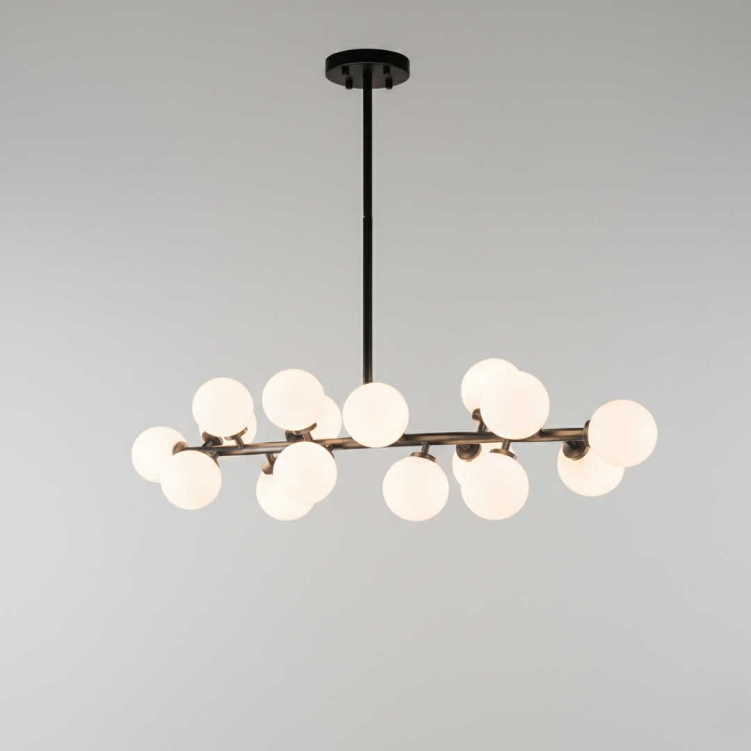 Lustre LED design branches noir ou doré verre