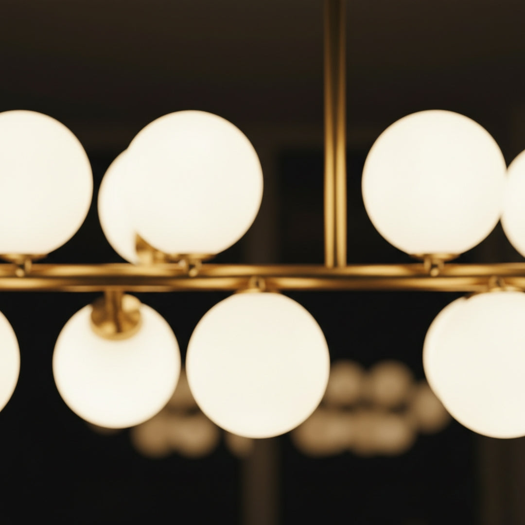 Lustre LED design branches noir ou doré verre