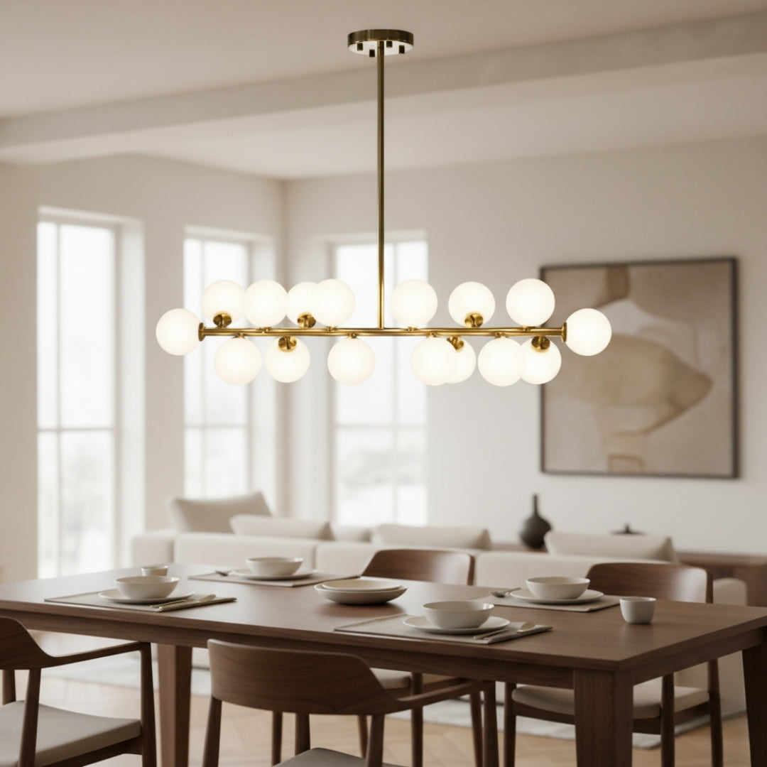 Lustre LED design branches noir ou doré verre