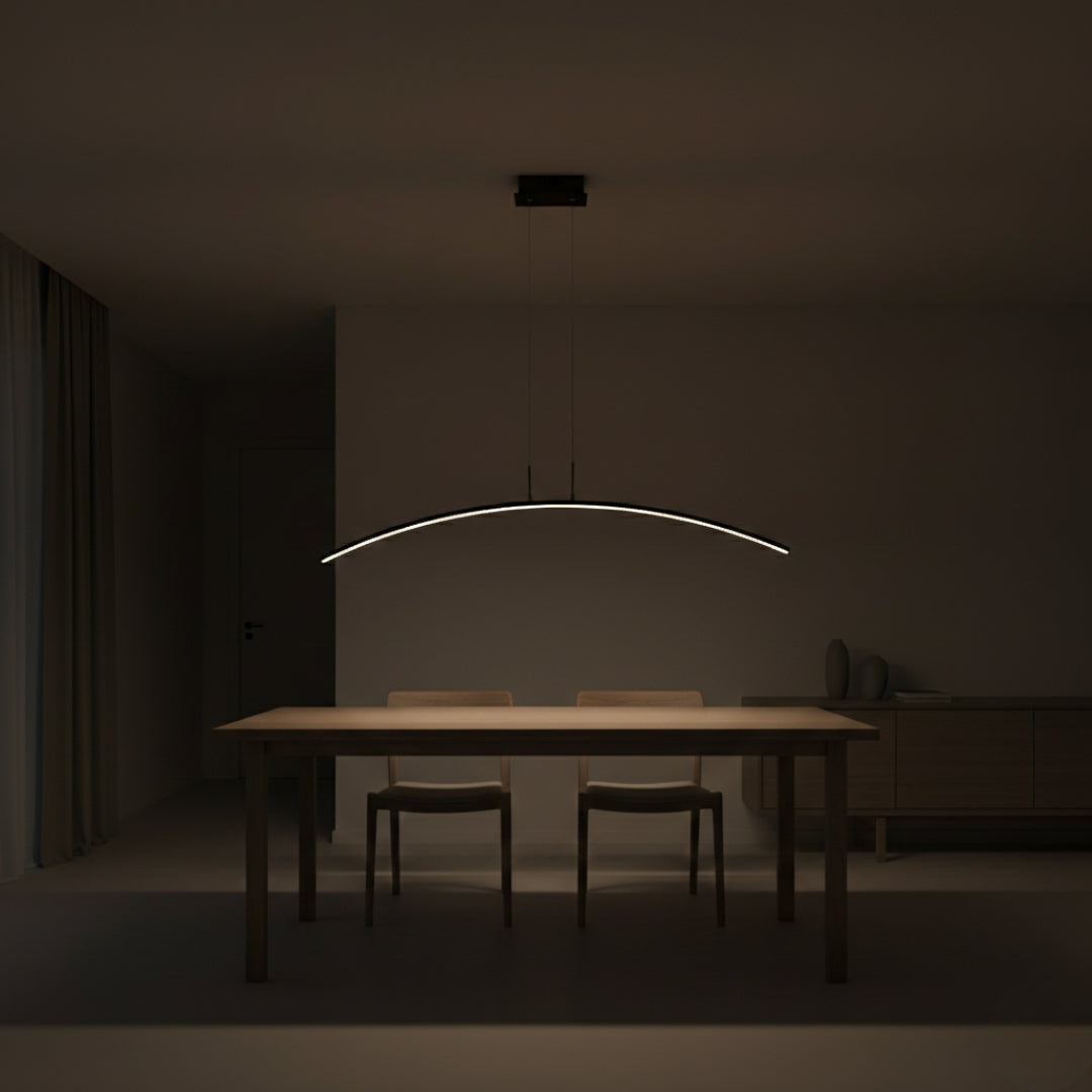 Lustre LED design moderne en arc de cercle – Élégance lumineuse