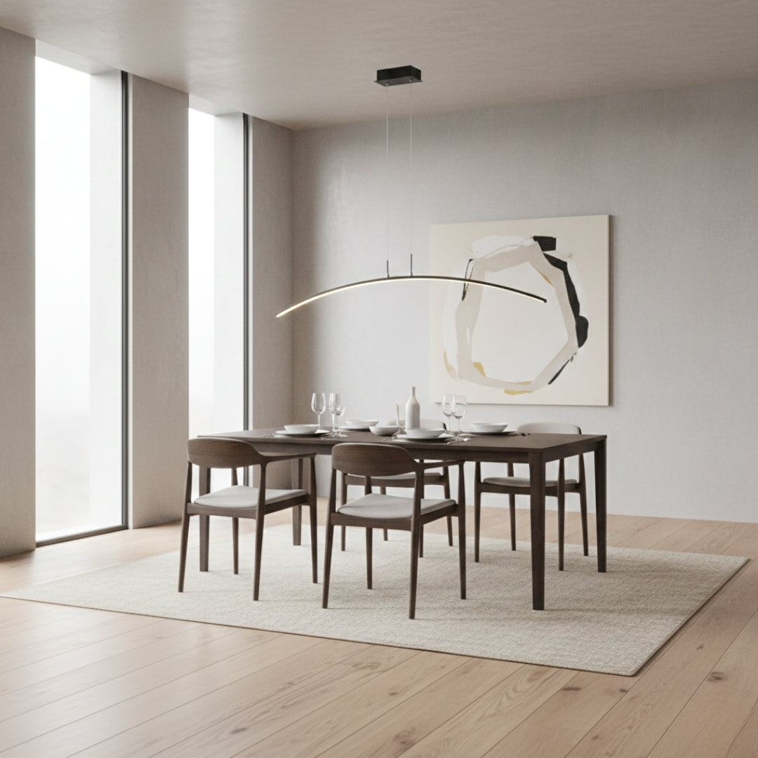 Lustre LED design moderne en arc de cercle – Élégance lumineuse