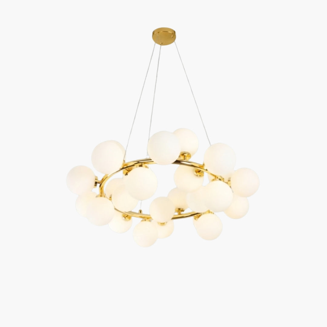 Lustre LED en Métal et Boules de Verre Modernes