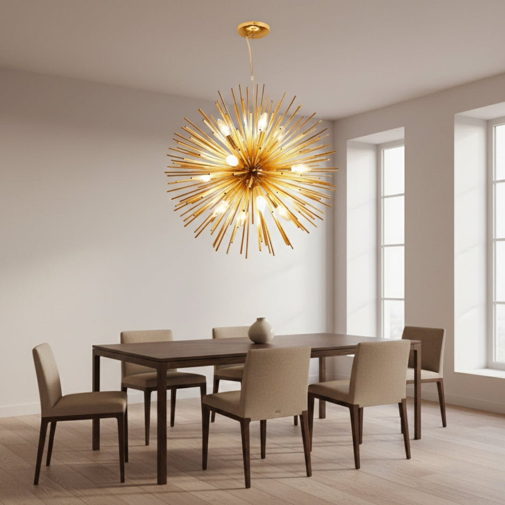 Lustre Moderne en Aluminium Doré Prosperity